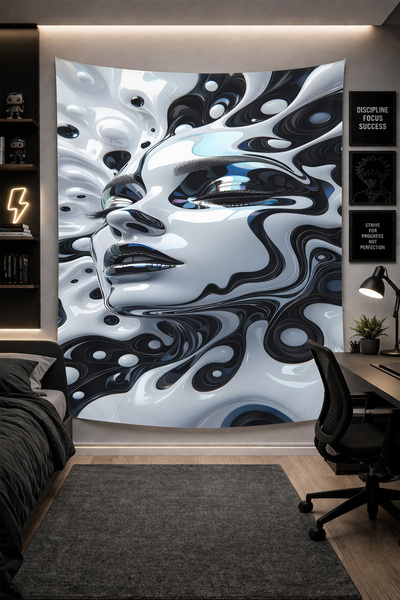 THEMODERNHANE Ύφασμα με μοντέρνο σχέδιο για τοίχο Αισθητική διακόσμηση κρεβατ...