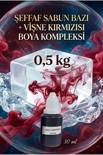 Organik Hekim Şeffaf Sabun Bazı 500 gr + Vişne Kırmızı Sabun Boyası 30 ml El ...