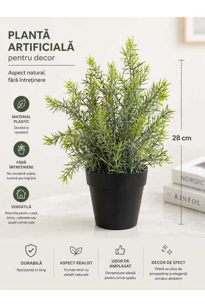 Home Plantă decorativă artificială în ghiveci – 28 cm
