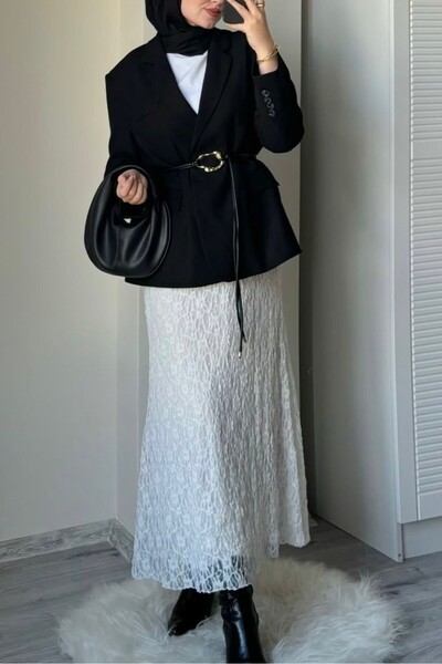 CNG MODA Δαντελένια φούστα με επένδυση τύπου χιτζάμπ