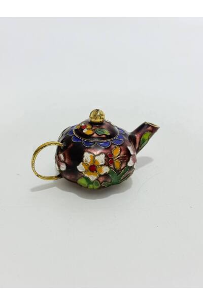 Hasyılmaz Antika Cloisonne Minyatür Demlik 8,3x4,7cm 137