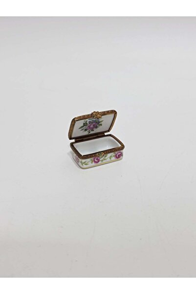 Hasyılmaz Antika Limoges Porselen Minyatür Kutu 3,5x2,8cm 100