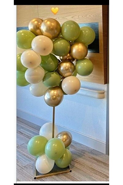 Parti Düşleri Yeşil Gold Krem Hastane Odası Balon Süsleme Set
