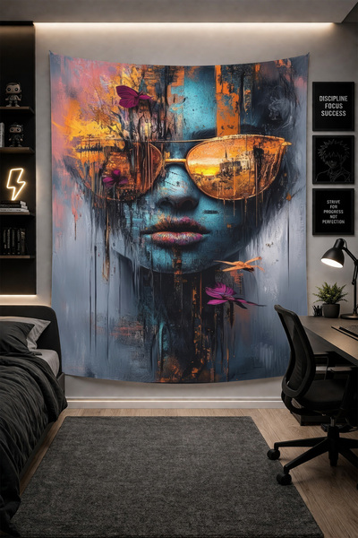 THEMODERNHANE Ύφασμα με μοντέρνο σχέδιο για τοίχο Αισθητική διακόσμηση κρεβατ...