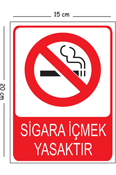 Mayeka Metal Sigara İçmek Yasaktır 15x20 cm Uyarı İş Güvenliği Levhası