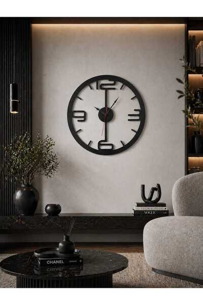 AyBu Prolaser & Design AyBu Prolaser 45 cm Modern Ahşap Duvar Saati - 6mm Siy...