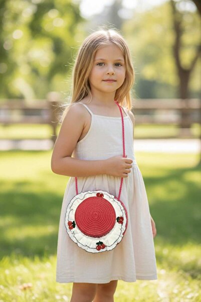 Aware Time Ψάθινη τσάντα για κορίτσια με αξεσουάρ, τσάντα χιαστί 21 εκ.