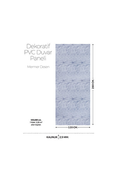 Brano 120 Cm x 280 Cm Duvar Paneli,salon,duvar,tv Ünitesi-Gri Mermer Desen