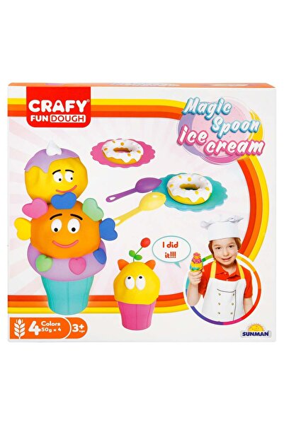 CRAFY Set de modelare din plastilina, Magic Spoon Ice Cream, Crafy, 22 piese