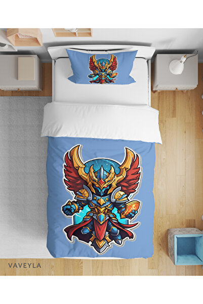 Vaveyla Home Warrior Child Patterned 3D Digital Printed Single Boy's Duvet Co...