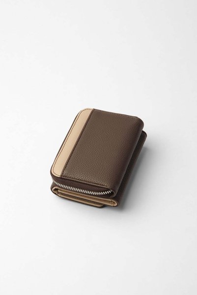 CENGİZ PAKEL Small Size Women's Wallet - 65309 - Brown/Earth