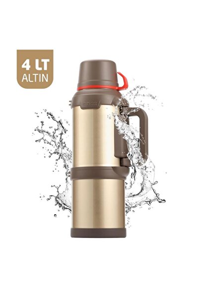 EksikSepeti Kampcı Paslanmaz Çelik Termos 4 Litre 48 Saat Sıcak-Soğuk Gold 9009