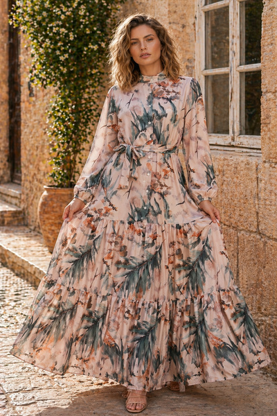 benguen Φόρεμα Τζέσικα με σχέδια, Τεσεττούρ, B601 Βιζόν