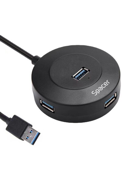 Spacer Hub extern Spacer, porturi USB:USB 3.0 X 1, USB 2.0 x 3, conectare pri...