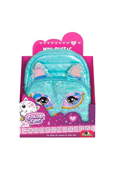 Color Chic Backpack with ears, sequins and texture,