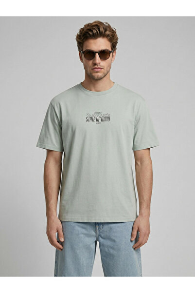 REBEL By Styli Men Green Graphic Cotton Crew Neck T-Shirt
