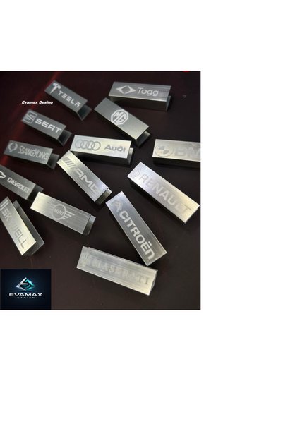 Evamax Design Otomobil Paspasları için 1. Sınıf A Kalite Premium Araca Özel Metal Marka Logo