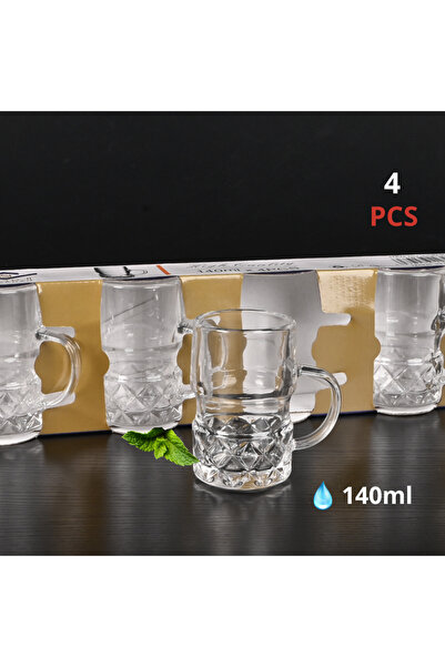 Generic Set of 4 Glass Tea Pots 140 ml - Suitable for Hot Beverages
