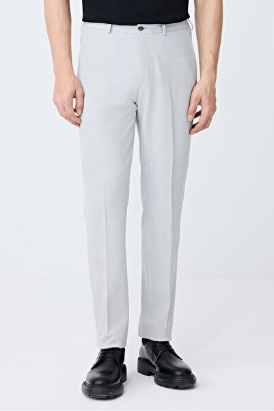 Tween Relaxed Fit (Pilesiz) Gri Armürlü Kumaş Pantolon