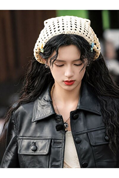 EMKSHOP Μποέμ Βαμβακερή Πλεκτή Τριγωνική Μπαντάνα