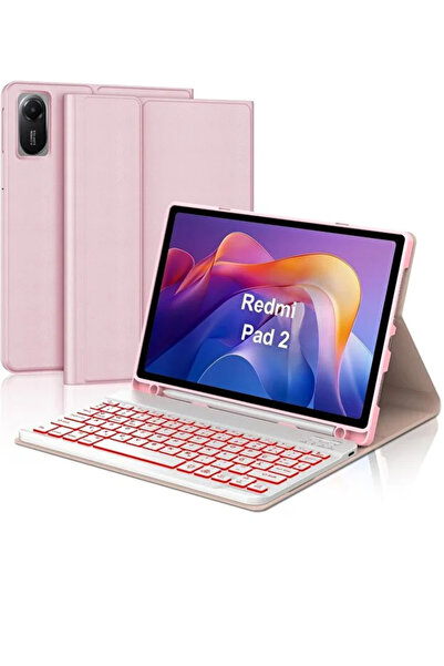 TEKNETSTORE Xiaom i Redmi Pad 2 Tablet Uyumlu Klavyeli Kılıf Bluetooth Özelli...