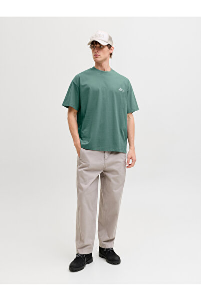 Jack & Jones Green Oversized Script Back T-Shirt