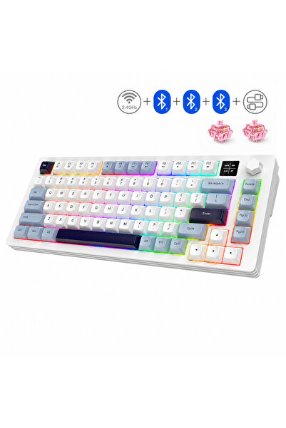 OEM Μηχανικό πληκτρολόγιο gaming ασύρματο BuzzleB C2, 75%, RGB 16.8M, Hot Swa...