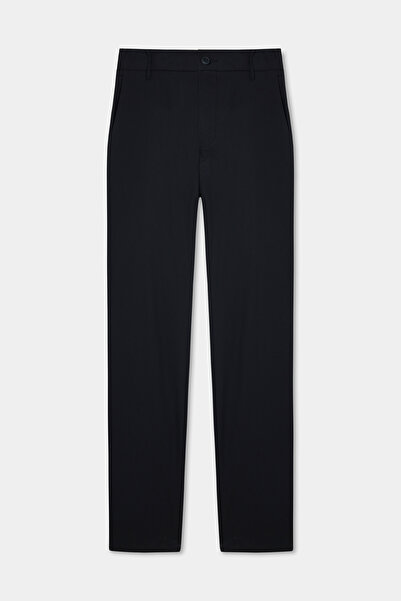 Tween Relaxed Fit (Pilesiz) Siyah Armürlü Kumaş Pantolon