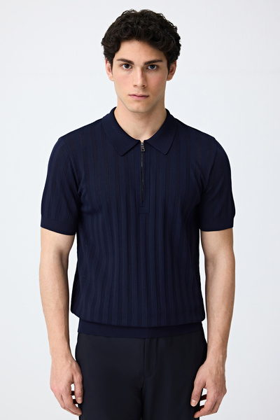 Tween Slim Fit Lacivert Triko