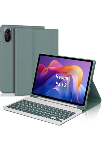 TEKNETSTORE Xiaom i Redmi Pad 2 Tablet Uyumlu Klavyeli Kılıf Bluetooth Özelli...