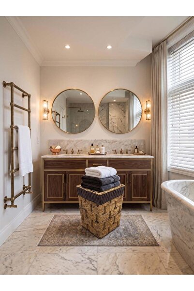 Altabi Ψάθινο καλάθι απλύτων - Φυσικό και κομψό σχέδιο (46 x 35 x 35 εκ.) Χρώ...