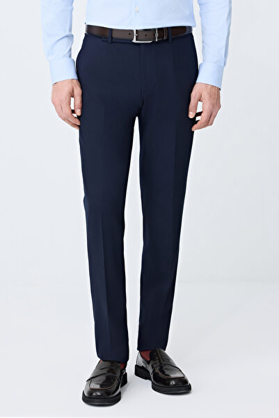 Tween Slim Fit Lacivert Armürlü Kumaş Pantolon
