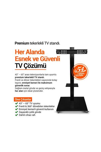 Hiremco Tekerlekli TV Standı (Premium)