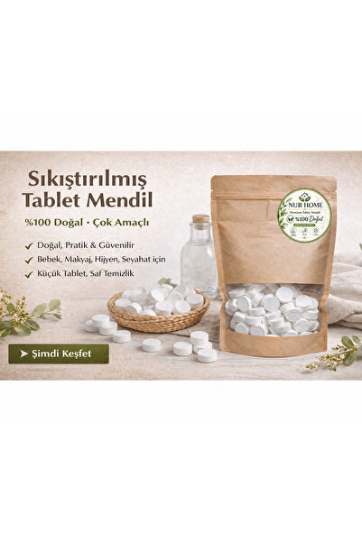 herbal healing Sıkıştırılmış tablet mendil 100 adet çok amaçlı bebek hijyen t...