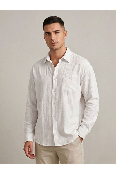 sunfyre Men's Linen Single Pocket Shirt