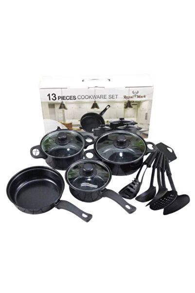 OEM Σετ Αντικολλητικών Μαγειρικών Σκευών 13 Τεμαχίων - Κατσαρόλες, Τηγάνια, Γ...