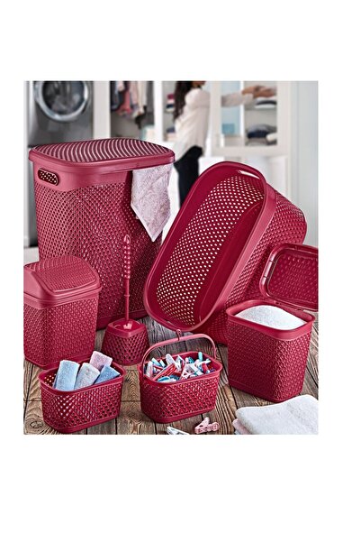 Mek life 7 Parça Çeyiz Seti - Kirli Sepeti, Deterjanlık, Çöp Kovası ve Banyo ...