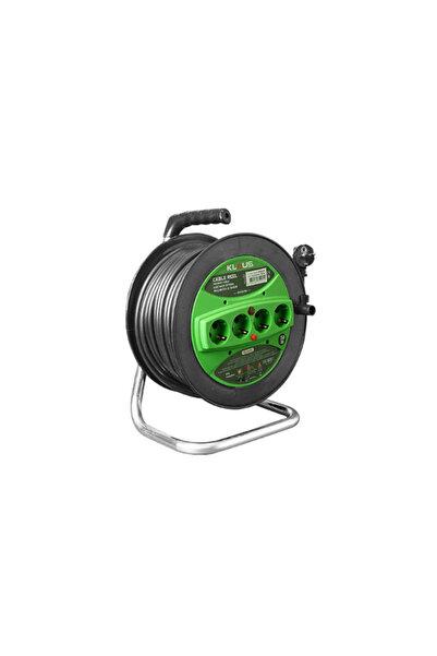 klauss Επεκτεινόμενο καλώδιο σε ρολό 50μ, Klauss, 3x2.5mm², 4 πρίζες, για εξω...