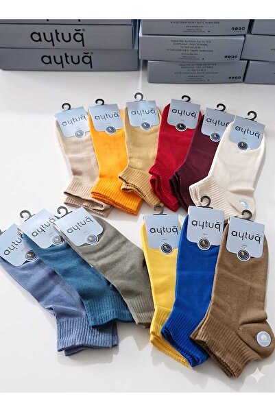 Aytuğ COTTON ERKEK PATİK ÇORABI; YAZLIK; DİKİŞSİZ; ASORTİ 12'Lİ KUTU; 41-45