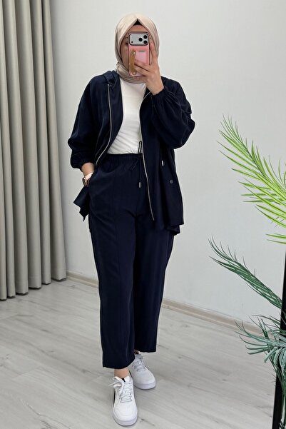 T Moda Store İkoll Yeni Sezon Kapüşonlu Bomber Ceketli Rahat Kalıp Spor Takım