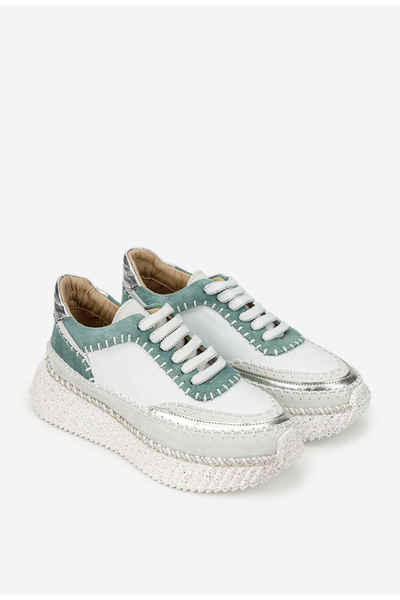 Dasha NUR women's white and green Leather shoes