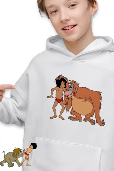 OEM Παιδικό Φούτερ Αγοριών Το Βιβλίο της Ζούγκλας Μάουλι Βασιλιάς Λουί