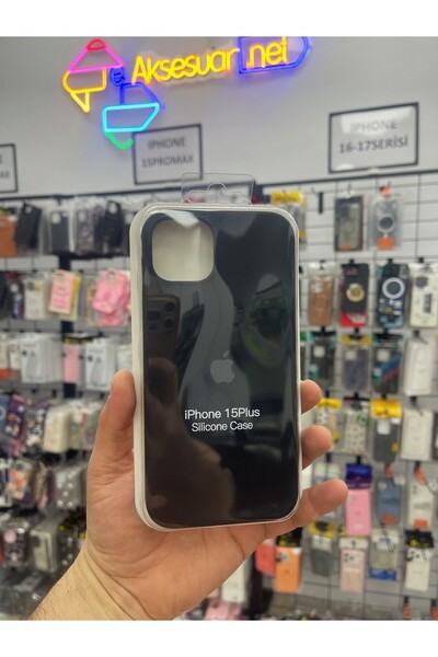 eaksesuarnet İPhone 14 Plus 15 Plus İçi ve İç Yanları Süet Kaplı Soft Silikon...