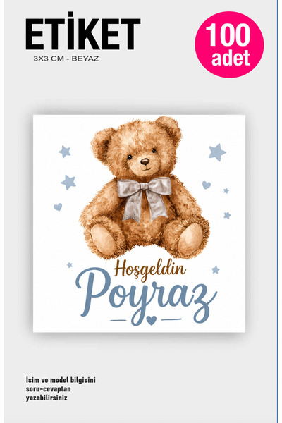 HEDİYE35 İsme Özel Doğum Günü Babyshower Hoşgeldin Bebek Etiketi 3cm 51 Adet ...