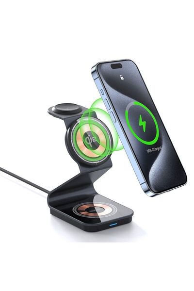 DUZZONA 3in1 Qi2 Wireless Charging Stand Black (W21)