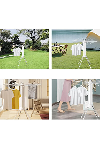 OEM Φορητό Στεγνωτήριο Ρούχων με Ρόδες - 16 Βραχίονες 360° °   Περιστρεφόμενο...