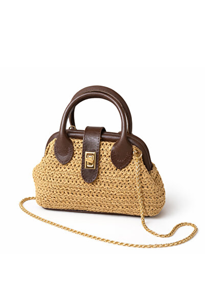 Adelina Bags Γυναικεία ψάθινη τσάντα χειρός και ώμου