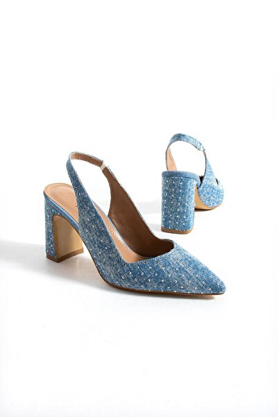 Roshin Shoes Yeni sezon kadın topuklu ayakkabı açık mavi Rahat ve Konforlu To...