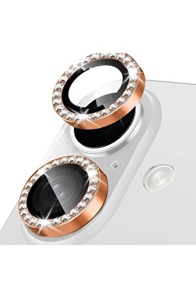 Orso Lens Camera Tempered Glass Orange Diamonds iPhone 17/16/16 Plus