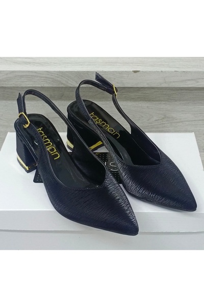 uğurtek Thick-Heeled, Open-Back Stiletto Classic Heeled Women's Shoes